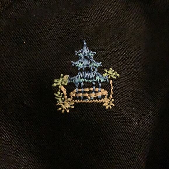 AKS Amy K Su embroidery Palm Trees Black Shirt XSP - Picture 11 of 11